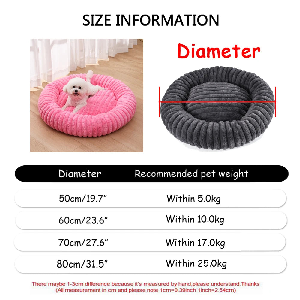 Round Plush Dog & Cat Sofa Bed